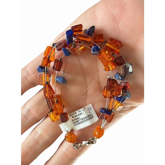 Vintage Floating Baltic amber Bracelet Made In Lithuania New With Tag - Picture 1 of 3